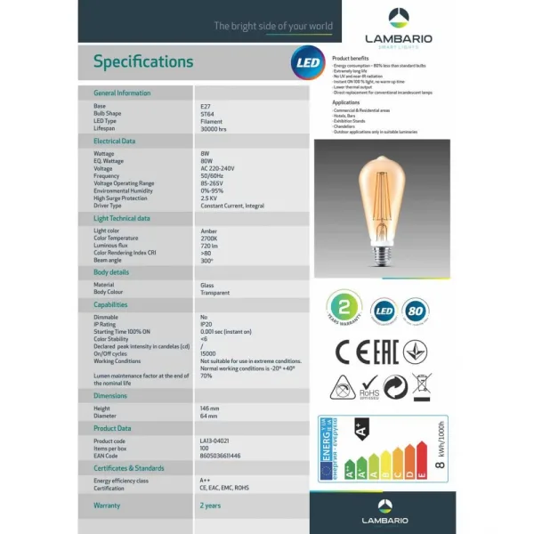 LED Крушка Е27 LA13-04021