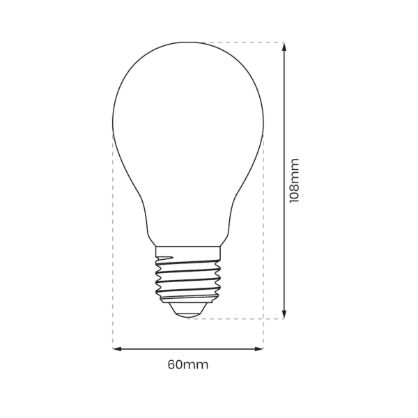 LED Филамент крушка 8W A60 E27 1055lm EKZF8012