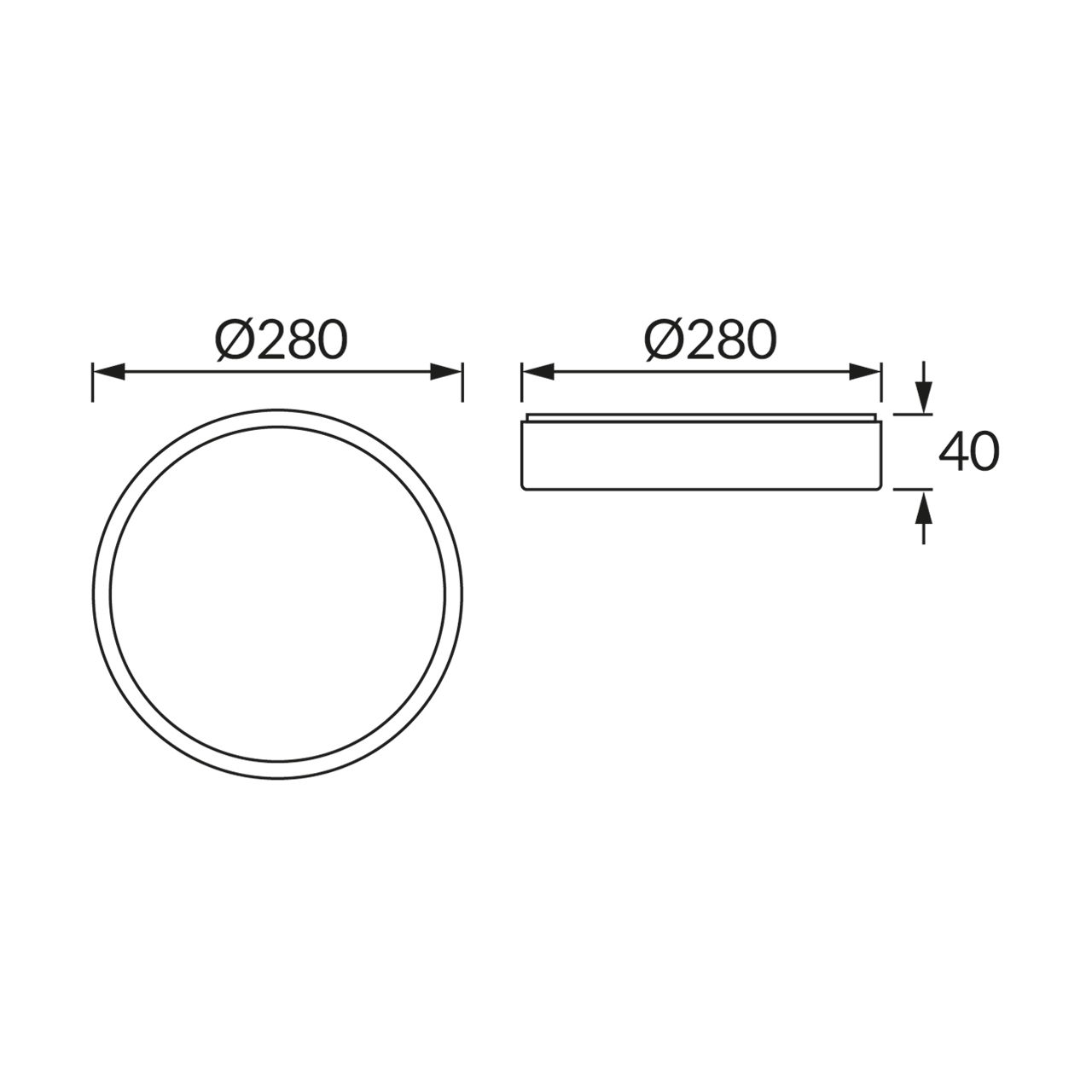 LED плафон ATUT LED C OAK 18W NW IP44 STRÜHM 04149