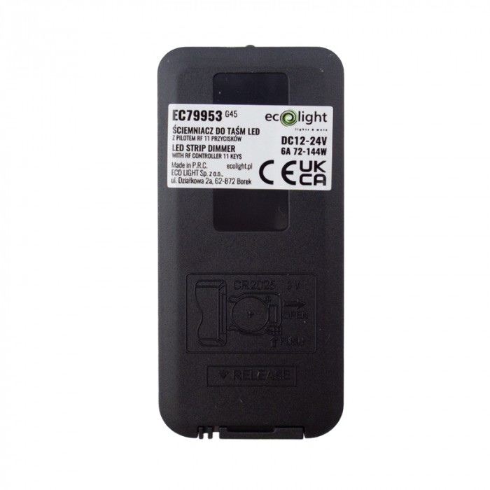 RF контролер комплект с дистанционно за LED лента MONO 6A 72W EKO-LIGHT EC79953