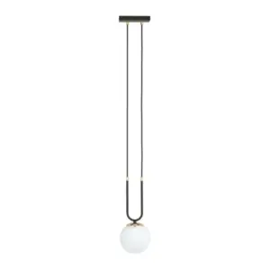 Пенделна лампа GLAM 1 ЧЕРНО/ОПАЛ TK LIGHTING 1112/1