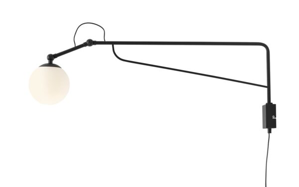 Стенно осветително тяло KINKIET SOHO GLASS ГОЛЯМО ЧЕРНО 1105C1_D