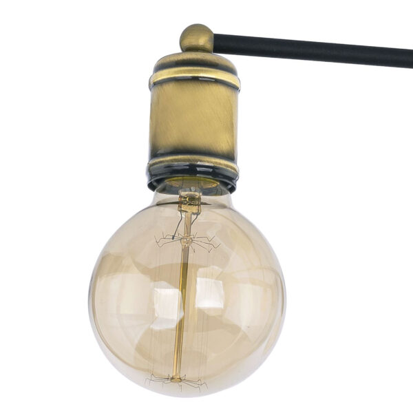 Плафонна лампа RETRO LAMPA SUFITOWA 4 Черна / Патина TK1904