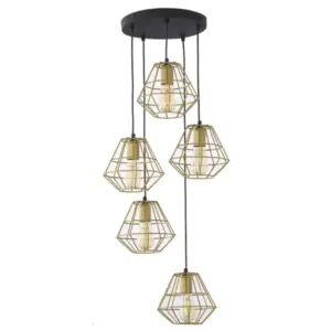 Висяща лампа TK LIGHTING TK3216 DIAMOND MM Златист прах 5 кръга
