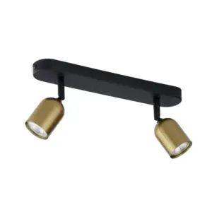 Таванна лампа TK LIGHTING TK3303 Черно/Злато с 2 прожектора GU10