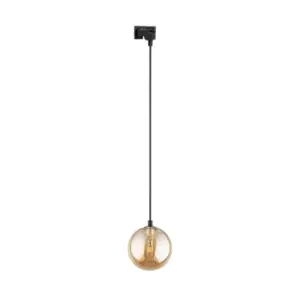 Пенделна лампа TRACER BLACK AMBER СТЪКЛО TK4928