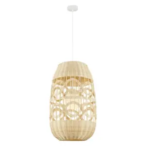 Висяща лампа Milagro ML0353 ARONA NATURAL 1xE14 Ø 400 мм бял с ратан