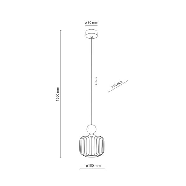 Висяща лампа BALL0 1xE14 TK11049