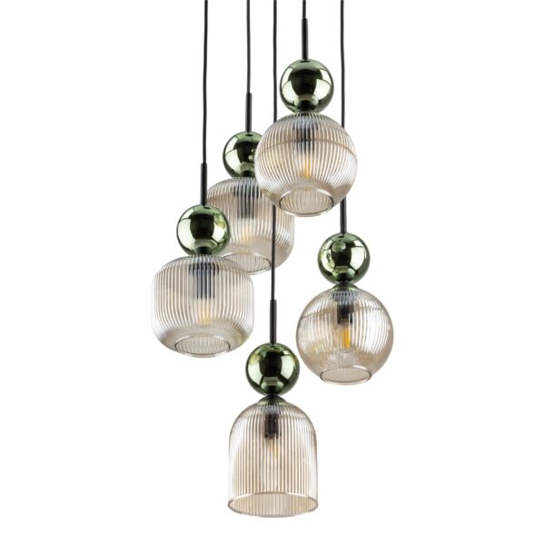 Висяща лампа SOPHIA GREEN COGNAC, 5xE14 TK11149