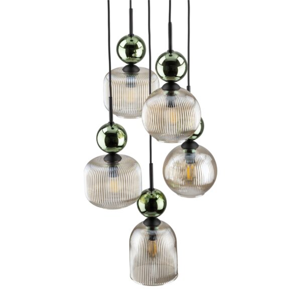 Висяща лампа SOPHIA GREEN COGNAC, 5xE14 TK11149
