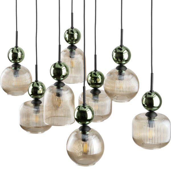 Висяща лампа SOPHIA GREEN COGNAC  8xE14 TK11151