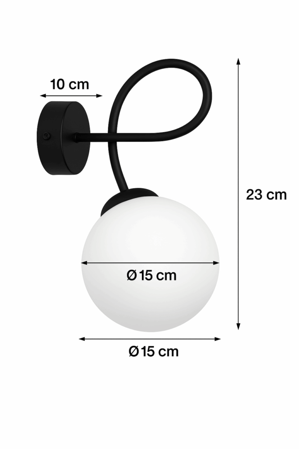 Аплик 1xE27 черен MILO  KMP1034