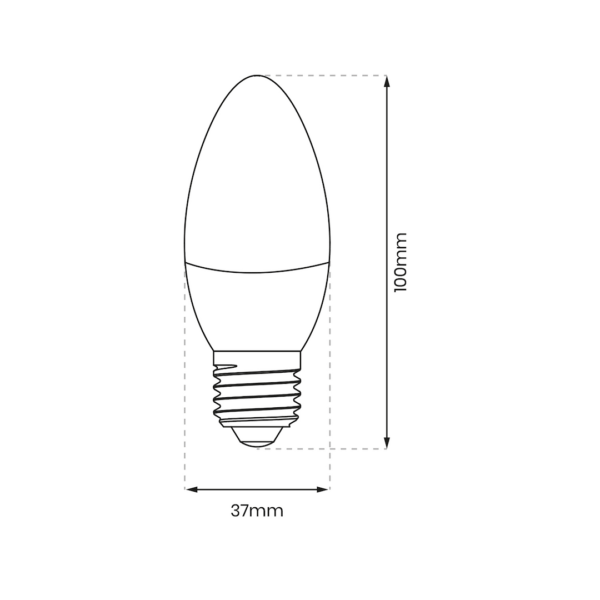 LED крушка 7W E27 C37 4000K EKZA0213