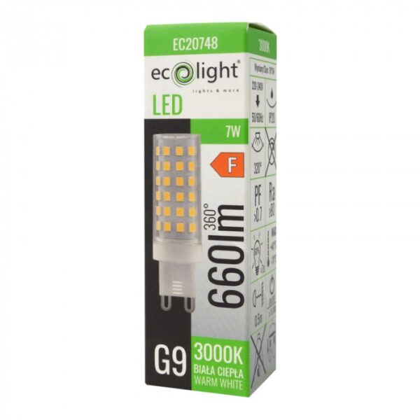 LED крушка G9 7W 3000K 660Lm  EC20748
