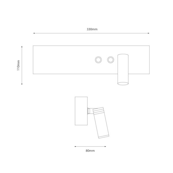 Аплик RESORT 10W + 3W LED 4000K Черен R ML1568