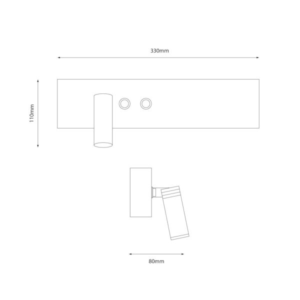 Аплик RESORT 10W + 3W LED 4000K Черен L ML1570