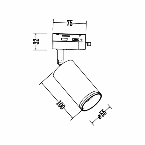 Pipe Ring Track Черен 1xGU10 ML2065