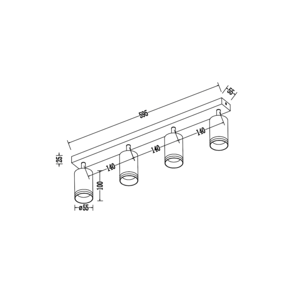 Спот Pipe Ring черен 4xGU10 ML2073