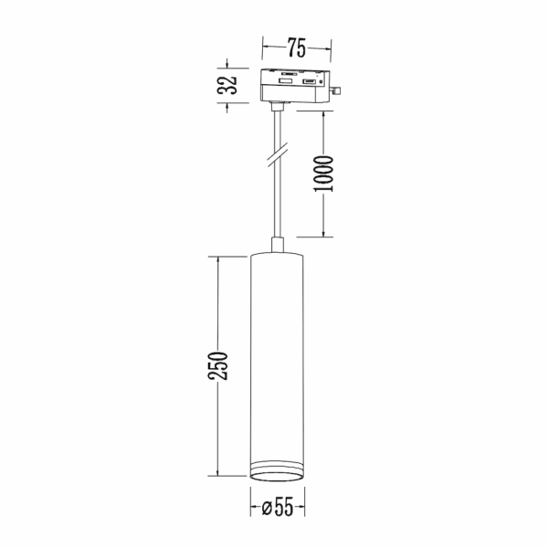 Pipe Ring Track Zwis Черен 1xGU10 ML2077