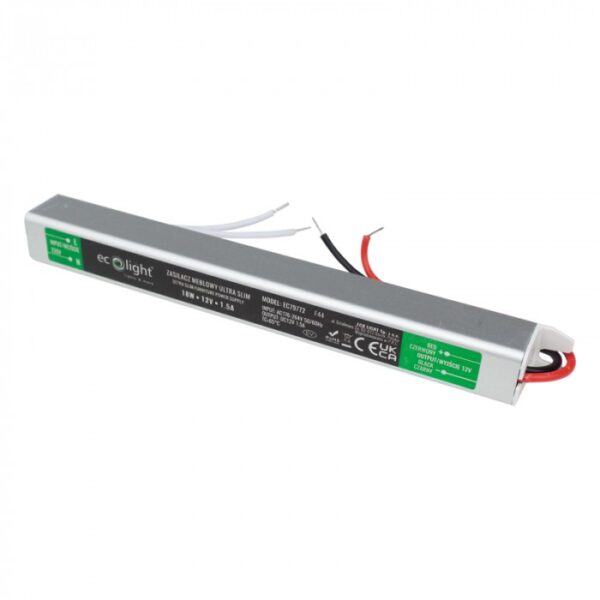 LED захранване SLIM 18W 12V 1.5A  EC79772