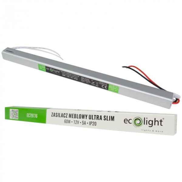 LED захранване SLIM 60W 12V 5A EC79776