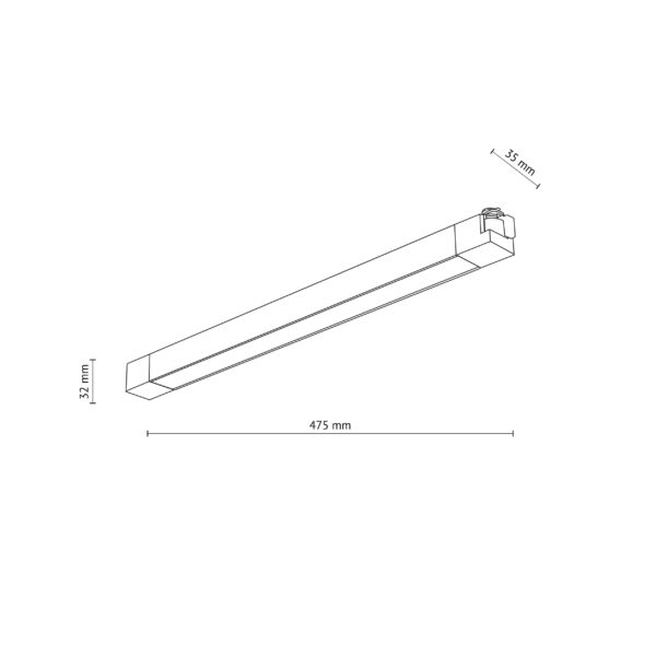 LED линеен панел за еднофазна шина  30W TK18192