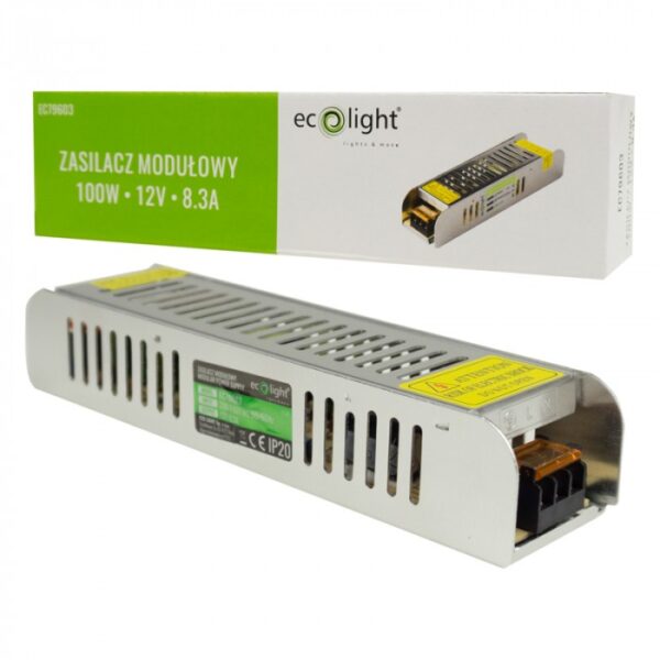 Захранване LED 100W 12V 8.33A IP20 SLIM 188x46x35