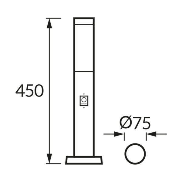 Градинска лампа TUBER 45 PIR E27 с PIR  04851