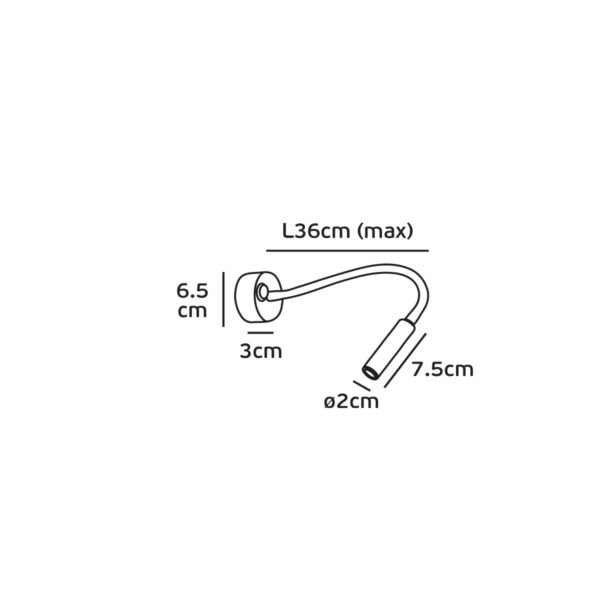 Аплик LED 3W 3000K Черна VK/04110/B/W