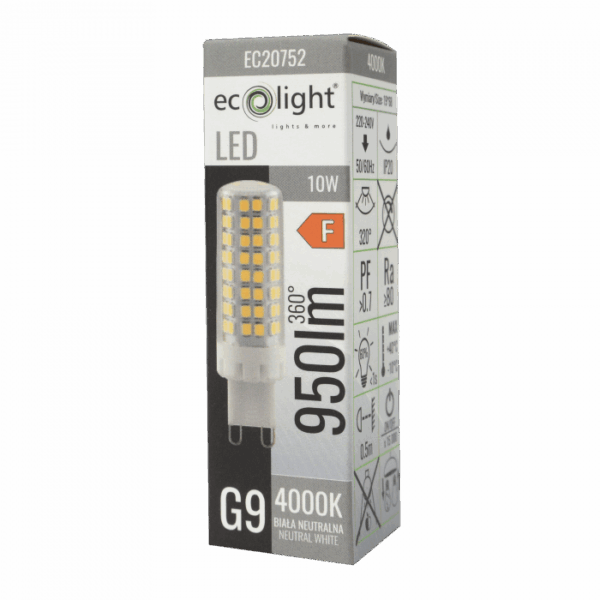 LED крушка G9 10W 4000K 950lm EC20752