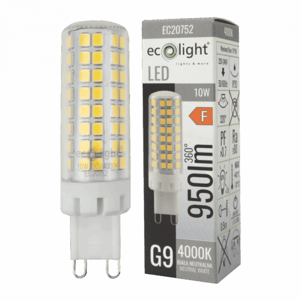 LED крушка G9 10W 4000K 950lm EC20752