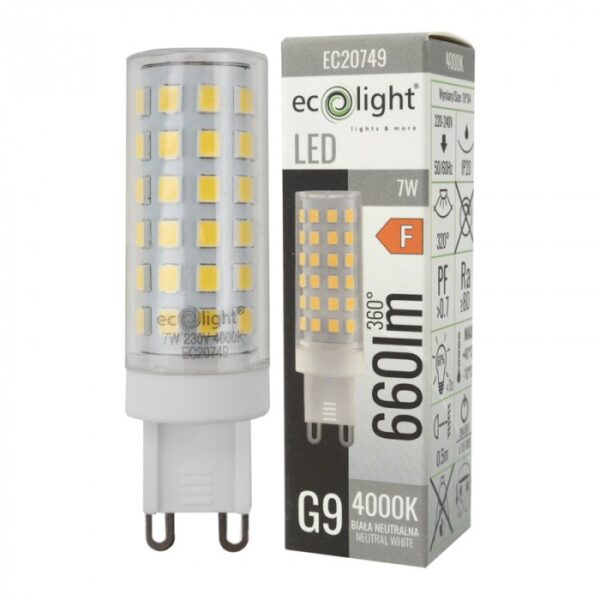 LED крушка G9 7W 4000K 860lm EC20749