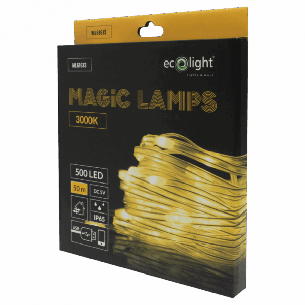 Светлинна гирлянда MAGIC LAMPS 500 LED 3000K 50 m USB 5V ML61613