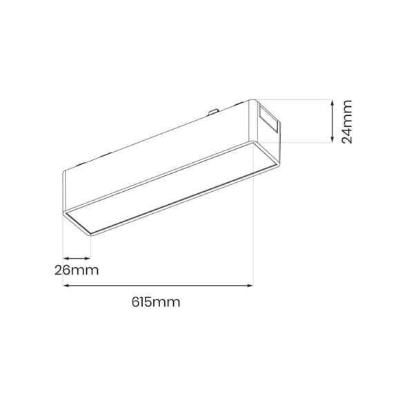 Линеен модул Slim Magnetic Track 61cm 20W LED Tuya CCT Черен ML2197