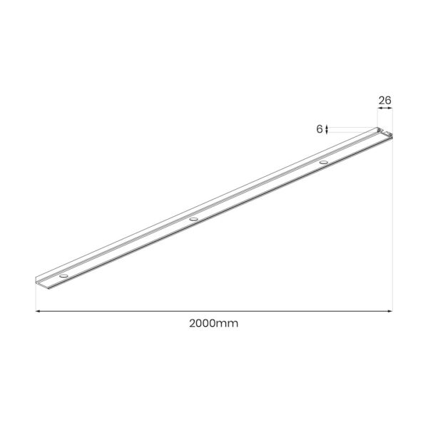 Магнитна шина Slim Track 200cm Черна ML2211