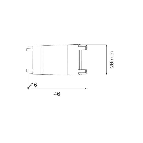 Съединител Slim Magnetic Track прав Черен ML2215