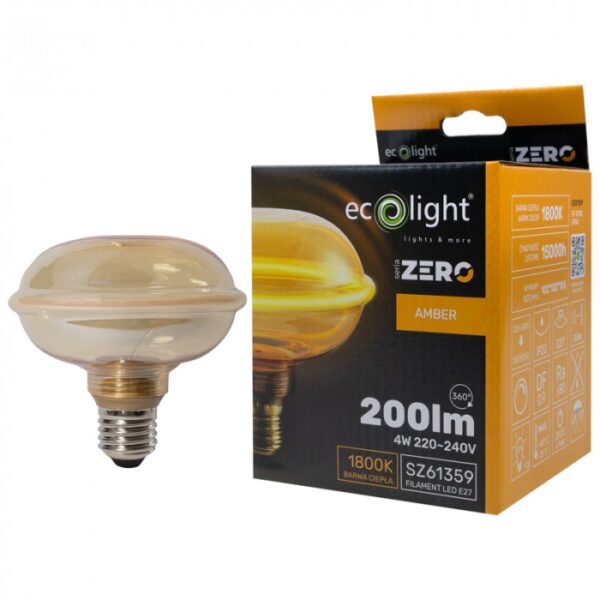 LED крушка ZERO 4W 200lm E27 G103 Amber SZ61359
