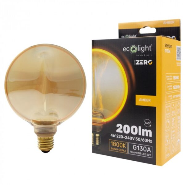 LED крушка ZERO 4W 200lm E27 G130 Amber SZ61041