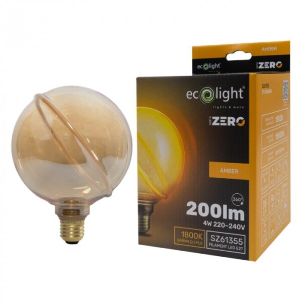 LED крушка ZERO 4W 200lm E27 G130 Amber SZ61355