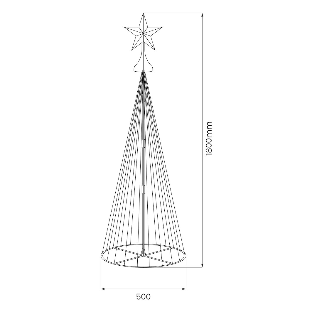 Коледна елха LED Milagro 1.8m 269LED RGB + 2700K IP44 EK2403