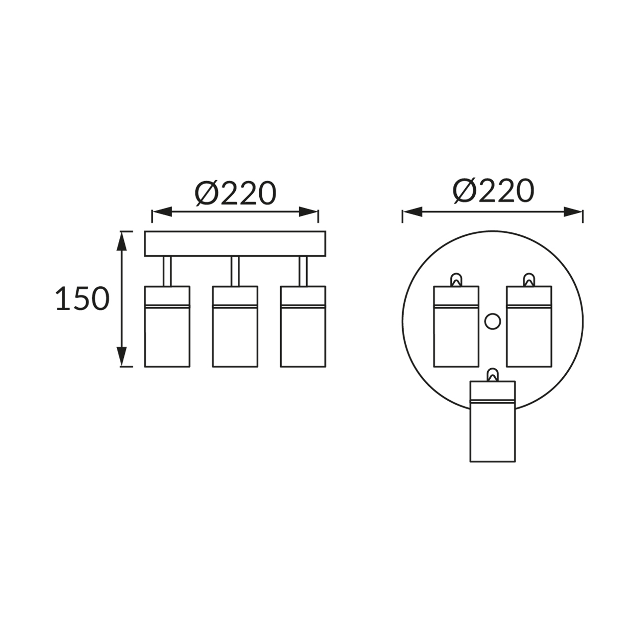 Спот STRUHM TENOR GU10 3C ЧЕРЕН 3×20W 04075