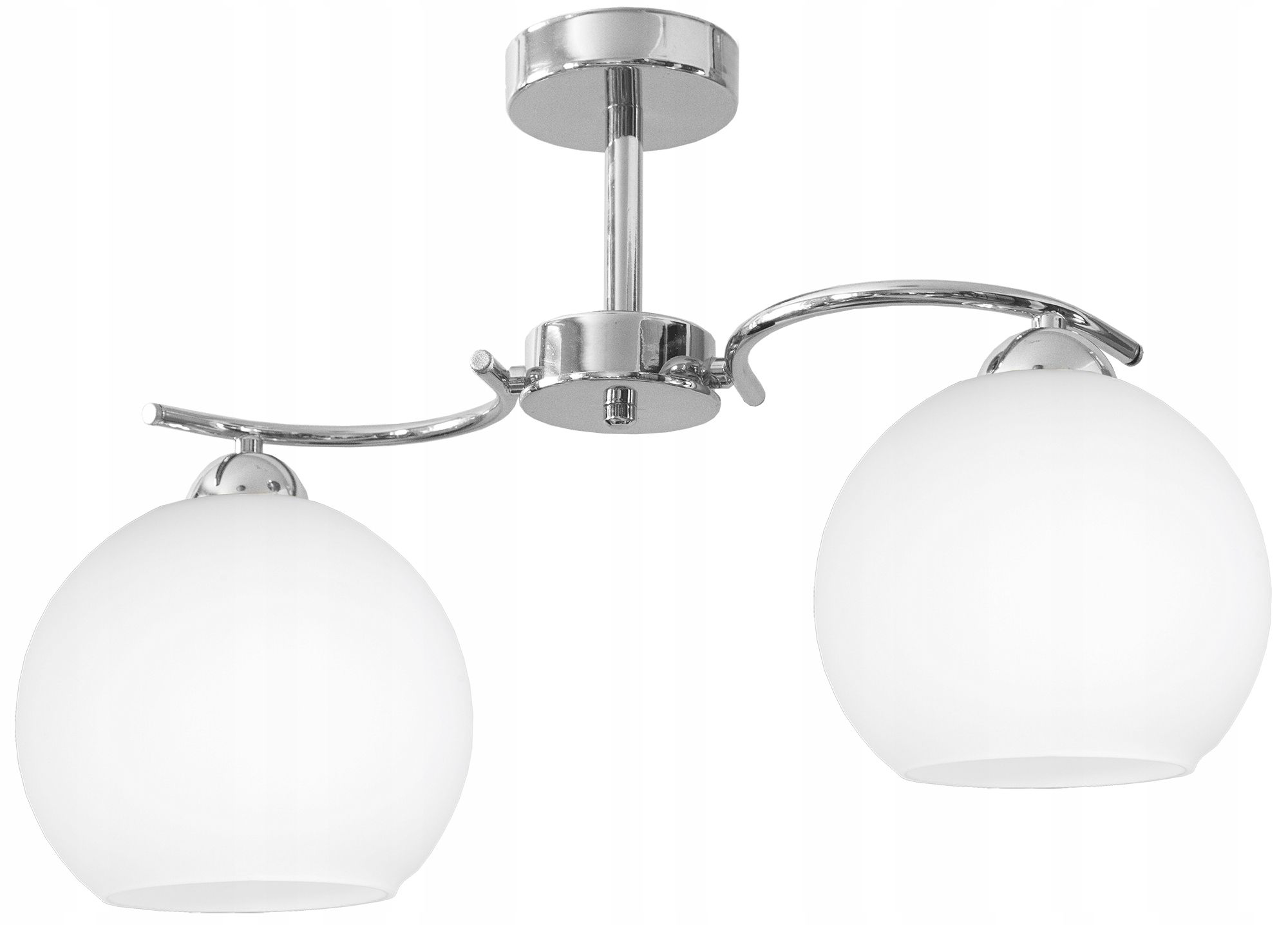 Плафон хром със стъклени бели сфери 2xE27 – KMP1270