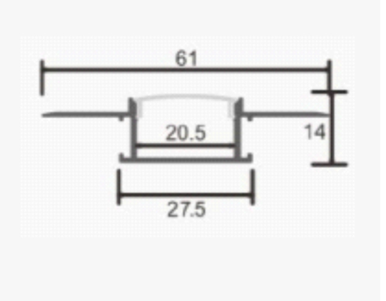 Профил алуминиев за LED лента 2 м LC21-0106