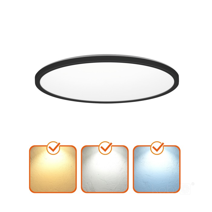 Плафон KOBI NIVERA CIRCLE 18W LED 3CCT LX IP54 черен 004105