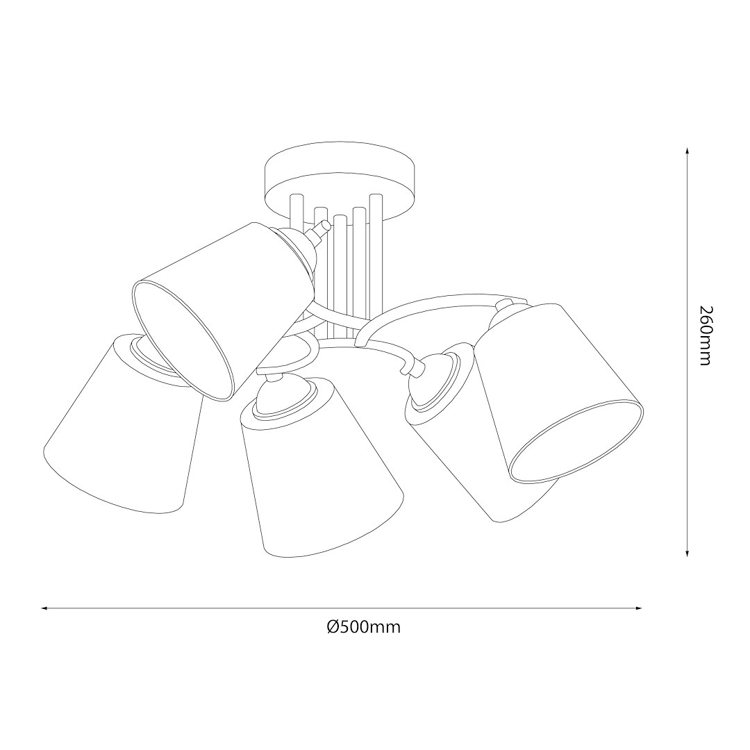 Плафон MILAGRO PAFOS Black 5xE27 ML2258