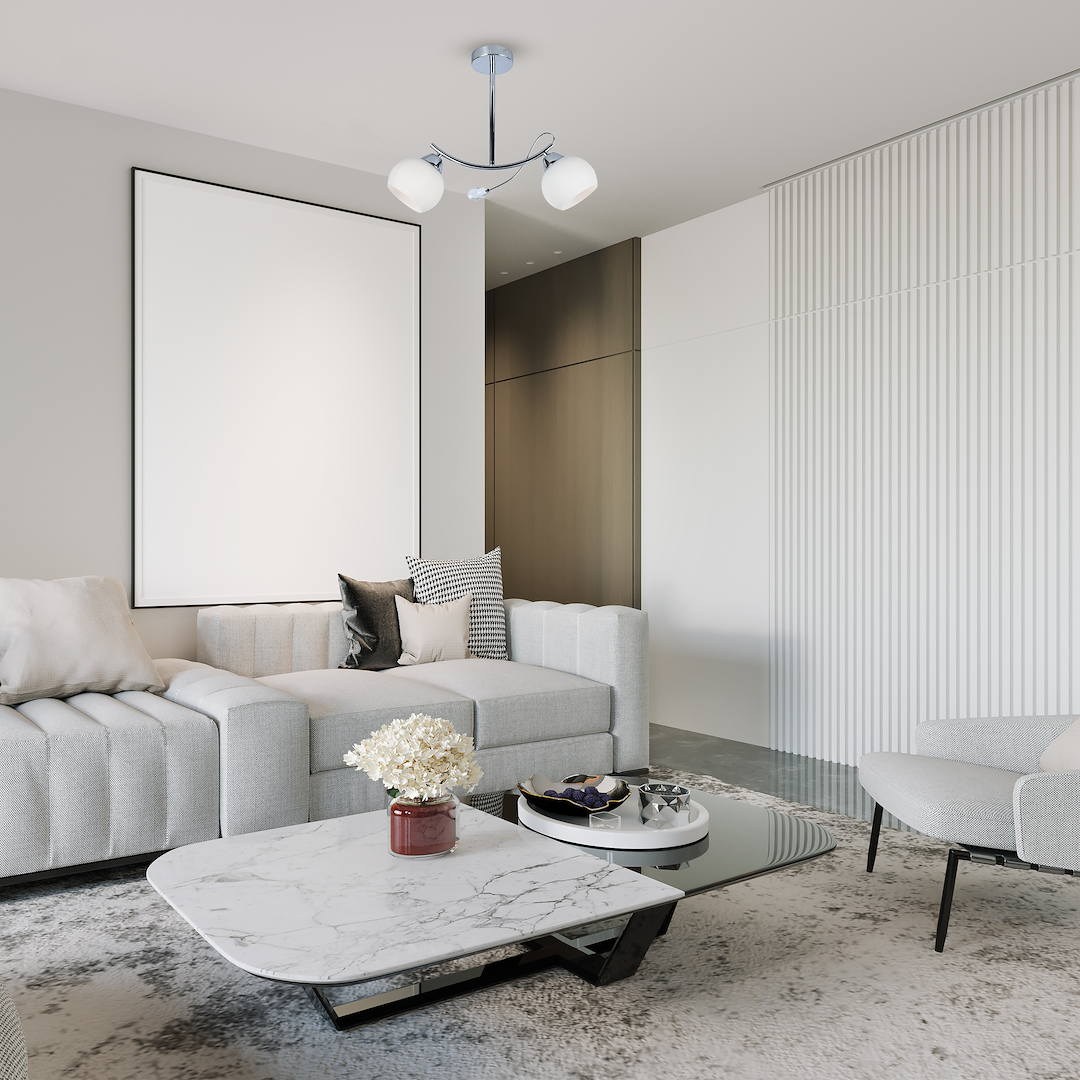 Плафон Milagro CONNOR 2xE27 Хром/Бял MLP0876