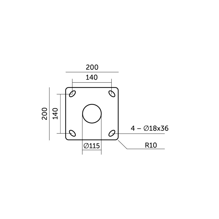 Стълб за външно осветление BASE SV 3 м Ø60 мм черен Kobi – 004428