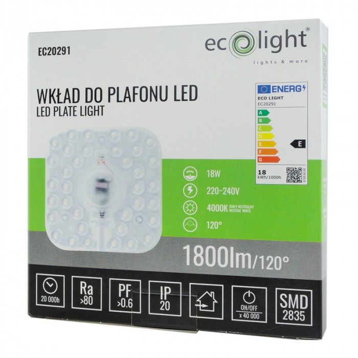 LED модул за плафон ECO LIGHT 18W 4000K 1800lm EC20291