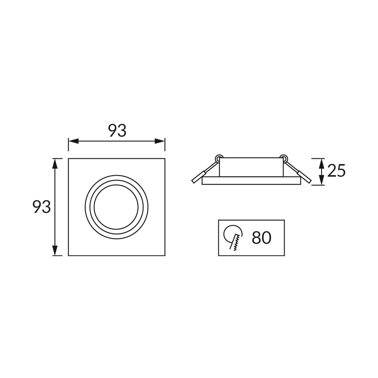 Луна за вграждане STRÜHM LUBA D BLACK 04044