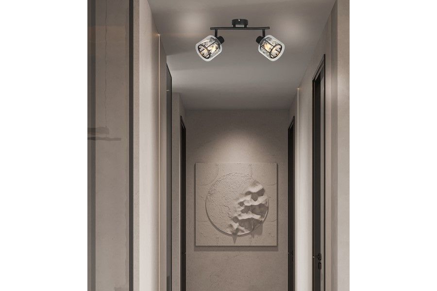 Спот лампа ELMO черен мат 2xE14 метал IP20 838802-02